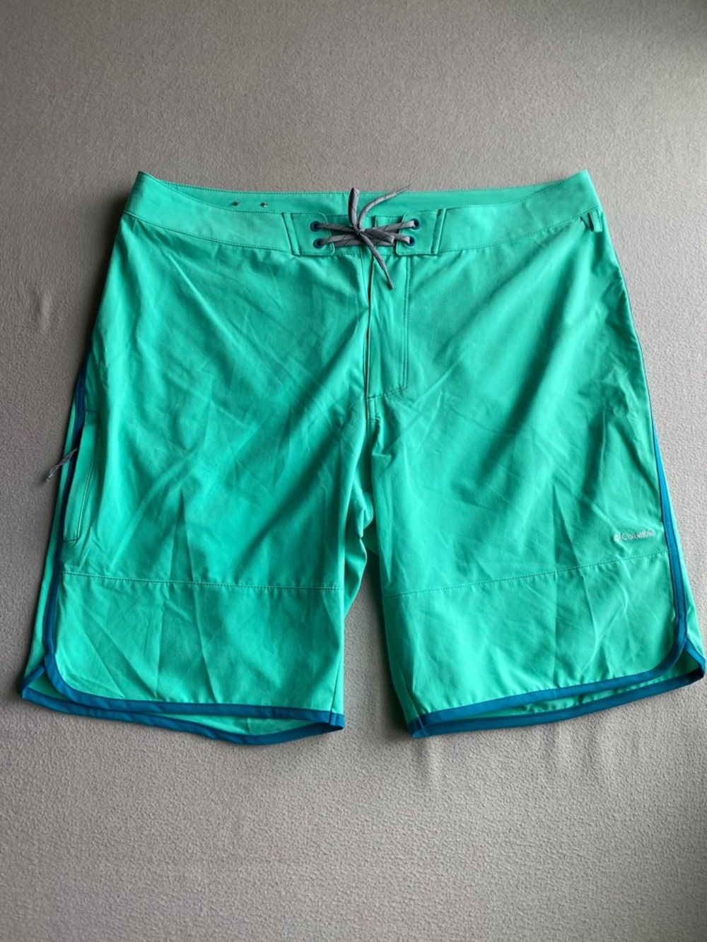 Columbia Men's Swim Board Shorts in Teal with Blue Trim